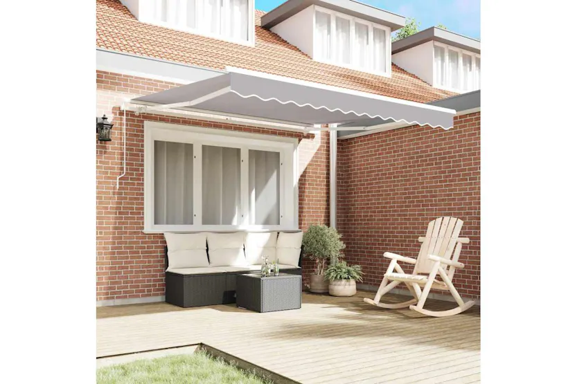 Vidaxl Retractable Awning Manual Light Grey 350 X 250 Cm Fabric Vidaxl Retractable Awning Manual Light Grey 350 X 250 Cm Fabric