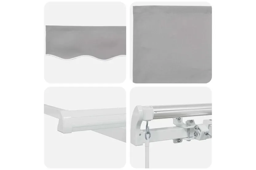 Vidaxl Retractable Awning Manual Light Grey 350 X 250 Cm Fabric Vidaxl Retractable Awning Manual Light Grey 350 X 250 Cm Fabric