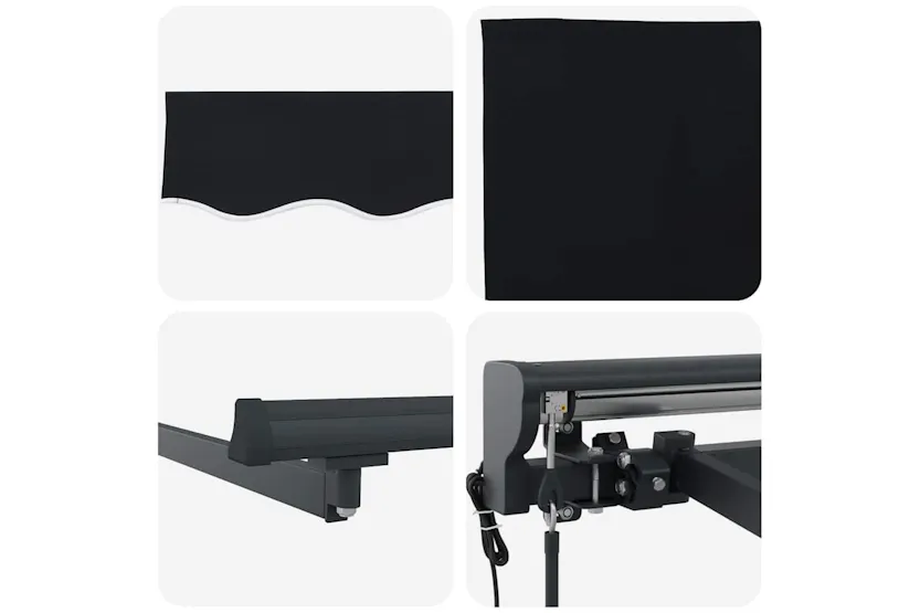 Vidaxl Retractable Awning Black 400x300 Cm Fabric Vidaxl Retractable Awning Black 400x300 Cm Fabric