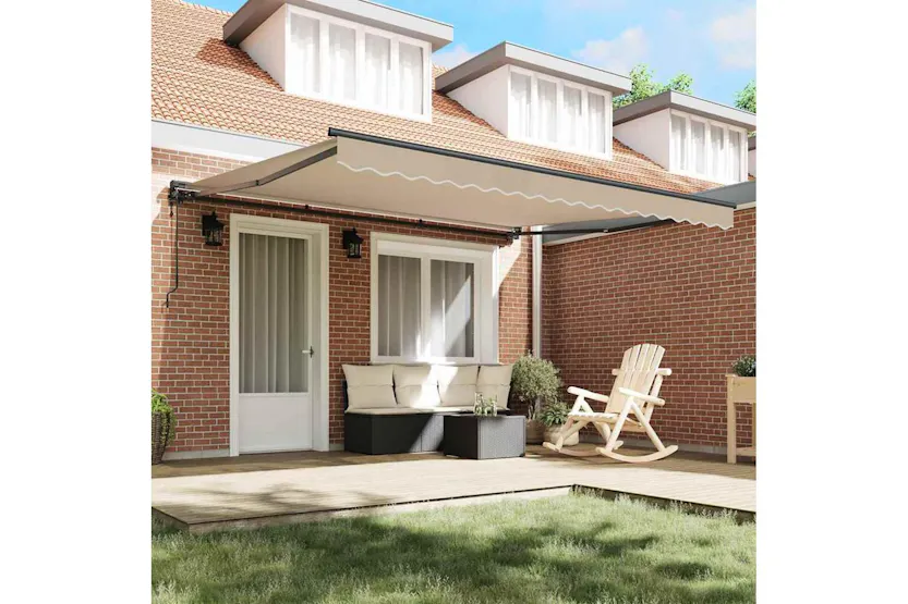 Vidaxl Retractable Awning Beige 400x300 Cm Fabric Vidaxl Retractable Awning Beige 400x300 Cm Fabric