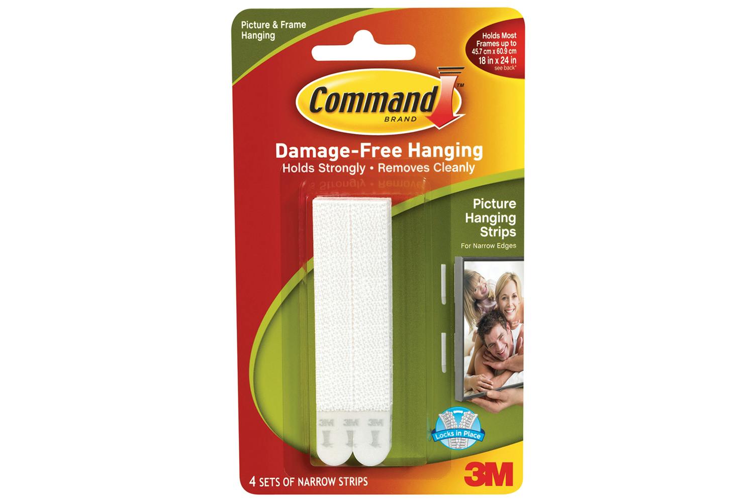 3M Command 4 Sets Narrow Picture Hanging Strips | White
