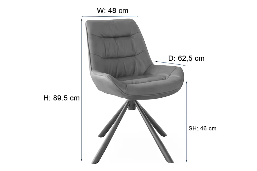 Bas Dining Chair | Swivel | Grey Bas Dining Chair | Swivel | Grey