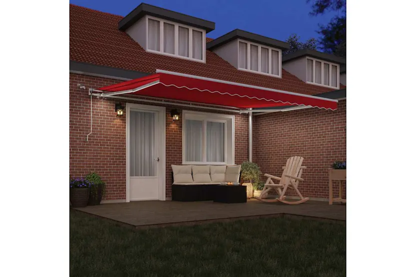 Vidaxl Retractable Awning Red 450 X 300 Cm Fabric And Metal Vidaxl Retractable Awning Red 450 X 300 Cm Fabric And Metal