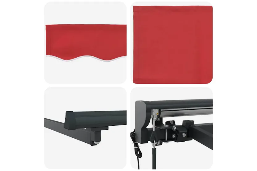 Vidaxl Retractable Awning Red 450x300 Cm Fabric Vidaxl Retractable Awning Red 450x300 Cm Fabric