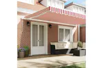 Vidaxl Retractable Awning Red And White 500 X 300 Cm Polyester Metal Vidaxl Retractable Awning Red And White 500 X 300 Cm Polyester Metal