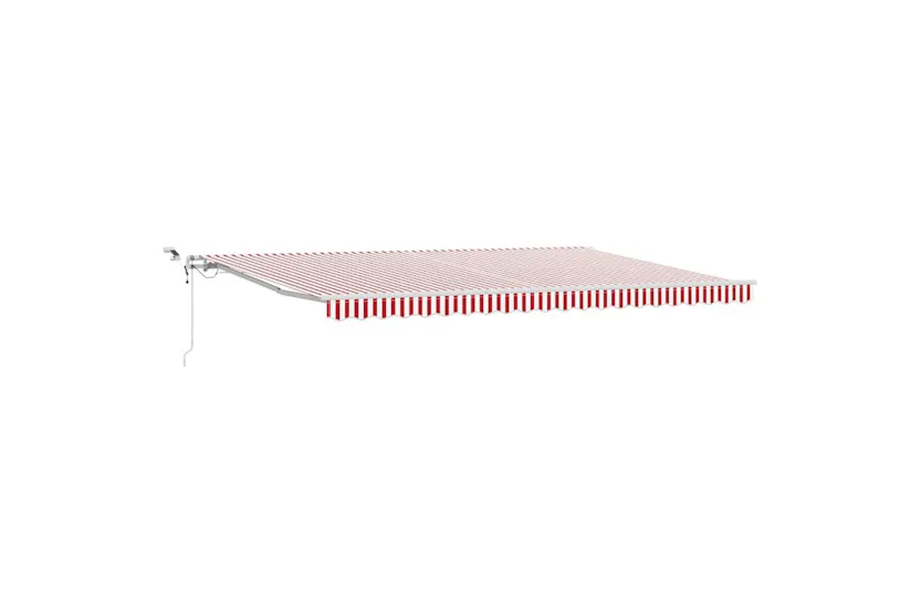 Vidaxl Retractable Awning Red And White 500 X 350 Cm Fabric And Metal Vidaxl Retractable Awning Red And White 500 X 350 Cm Fabric And Metal