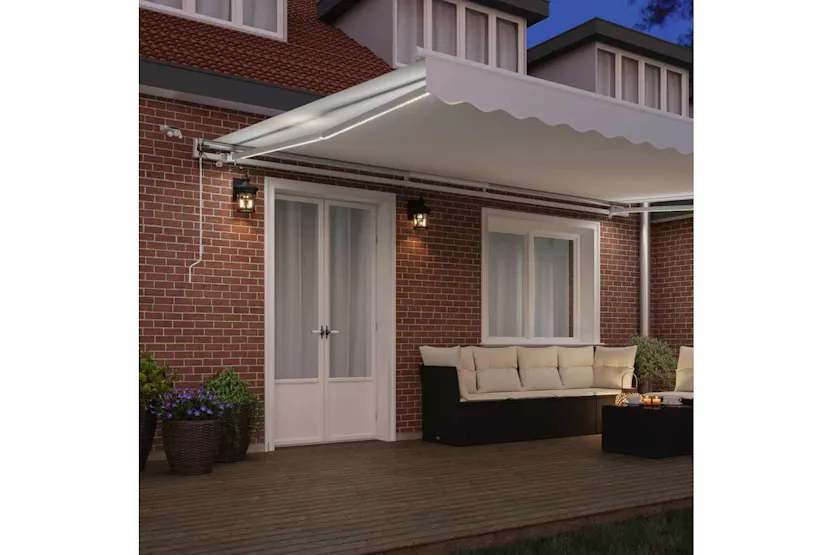 Vidaxl Retractable Awning White 500 X 350 Cm Fabric And Metal Vidaxl Retractable Awning White 500 X 350 Cm Fabric And Metal