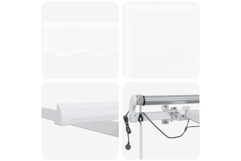 Vidaxl Retractable Awning White 500 X 350 Cm Fabric And Metal Vidaxl Retractable Awning White 500 X 350 Cm Fabric And Metal