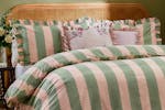 Wylder | Birdie Stripe Duvet Cover Set | White/Green | Super King Wylder | Birdie Stripe Duvet Cover Set | White/Green | Super King