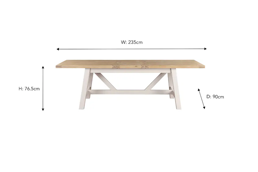 Winnie Rectangular Extending Dining Table | Natural/Taupe Winnie Rectangular Extending Dining Table | Natural/Taupe