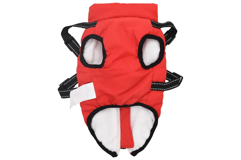 Vidaxl Dog Coat With Harness Red Xl Fleece And Polyester Vidaxl Dog Coat With Harness Red Xl Fleece And Polyester