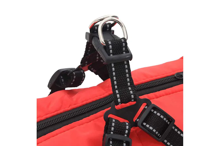 Vidaxl Dog Coat With Harness Red 3xl Fleece And Polyester Vidaxl Dog Coat With Harness Red 3xl Fleece And Polyester
