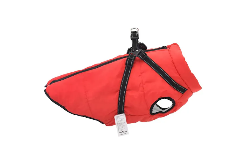 Vidaxl Dog Coat With Harness Red 4xl Fleece And Polyester Vidaxl Dog Coat With Harness Red 4xl Fleece And Polyester