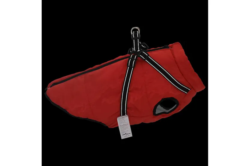 Vidaxl Dog Coat With Harness Red 4xl Fleece And Polyester Vidaxl Dog Coat With Harness Red 4xl Fleece And Polyester