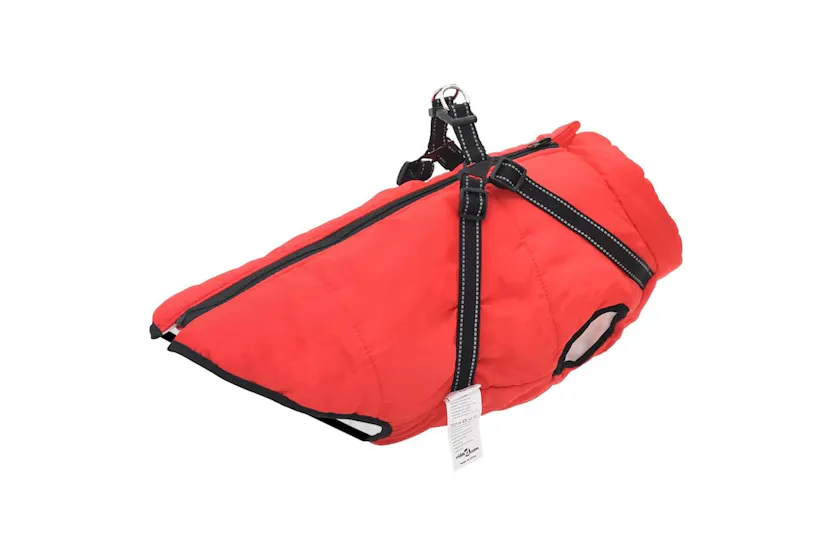 Vidaxl Dog Coat With Harness Red 6xl Fleece And Polyester Vidaxl Dog Coat With Harness Red 6xl Fleece And Polyester
