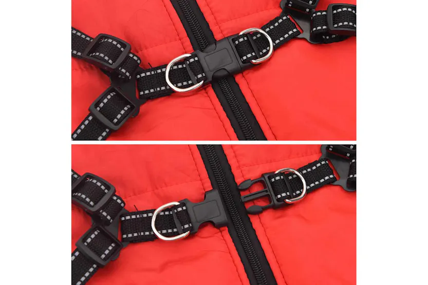 Vidaxl Dog Coat With Harness Red 6xl Fleece And Polyester Vidaxl Dog Coat With Harness Red 6xl Fleece And Polyester