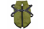 Vidaxl Dog Coat With Harness Army Green S Fleece And Polyester Vidaxl Dog Coat With Harness Army Green S Fleece And Polyester
