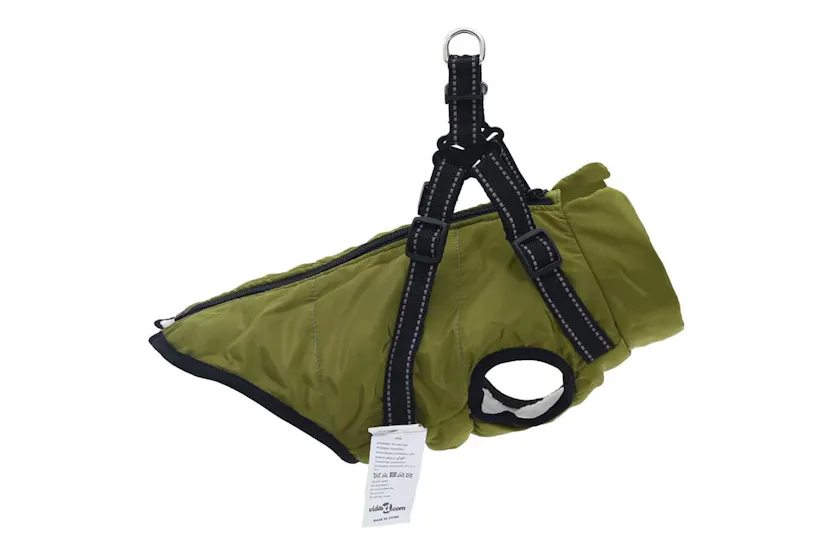 Vidaxl Dog Coat With Harness Army Green M Fleece And Polyester Vidaxl Dog Coat With Harness Army Green M Fleece And Polyester