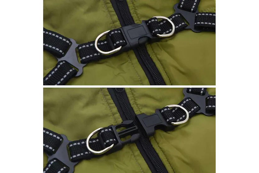 Vidaxl Dog Coat With Harness Army Green Xl Fleece And Polyester Vidaxl Dog Coat With Harness Army Green Xl Fleece And Polyester