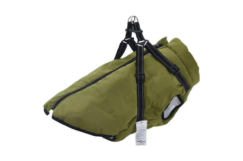 Vidaxl Dog Coat With Harness Army Green 3xl Fleece And Polyester Vidaxl Dog Coat With Harness Army Green 3xl Fleece And Polyester