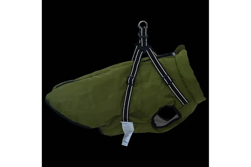 Vidaxl Dog Coat With Harness Army Green 4xl Fleece And Polyester Vidaxl Dog Coat With Harness Army Green 4xl Fleece And Polyester