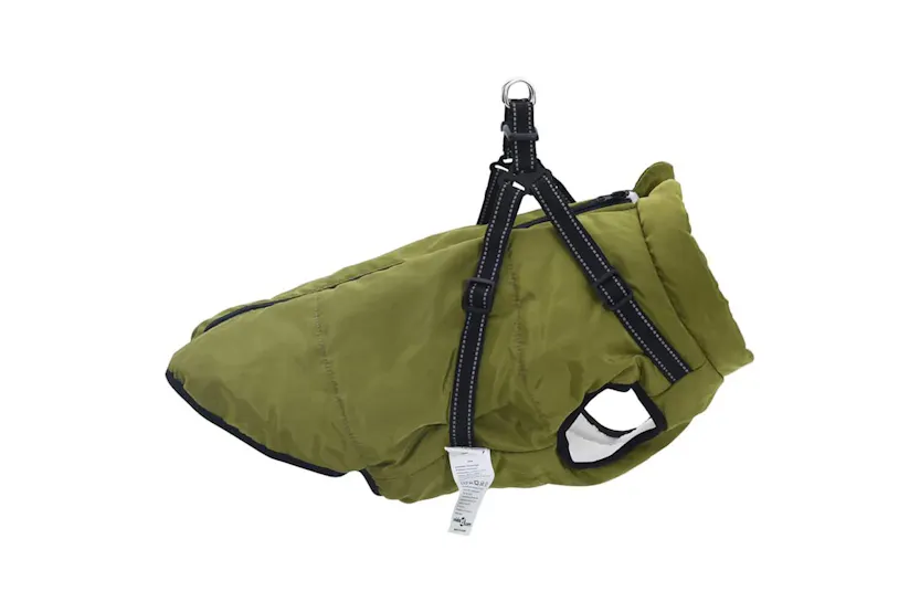 Vidaxl Dog Coat With Harness Army Green 6xl Fleece And Polyester Vidaxl Dog Coat With Harness Army Green 6xl Fleece And Polyester