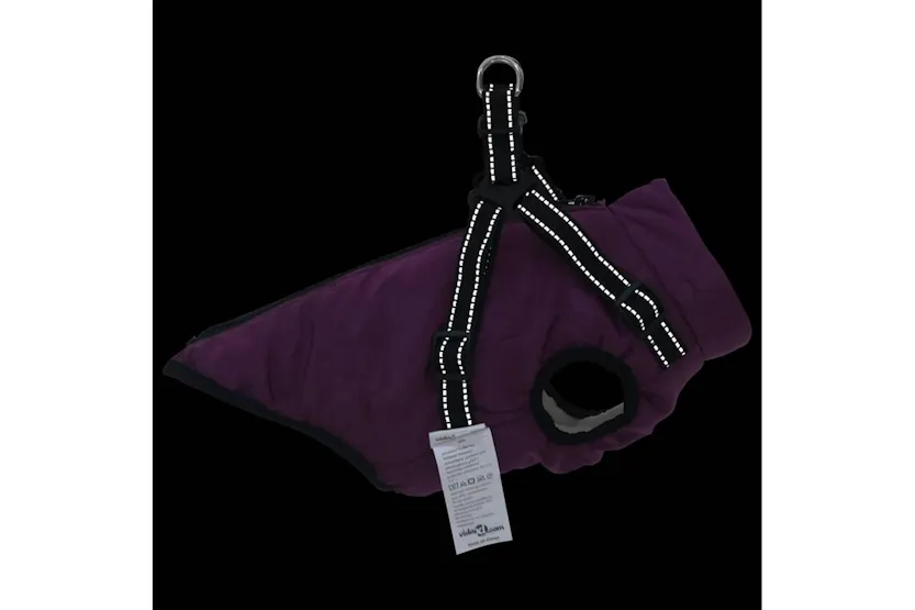 Vidaxl Dog Coat With Harness Purple M Fleece And Polyester Vidaxl Dog Coat With Harness Purple M Fleece And Polyester