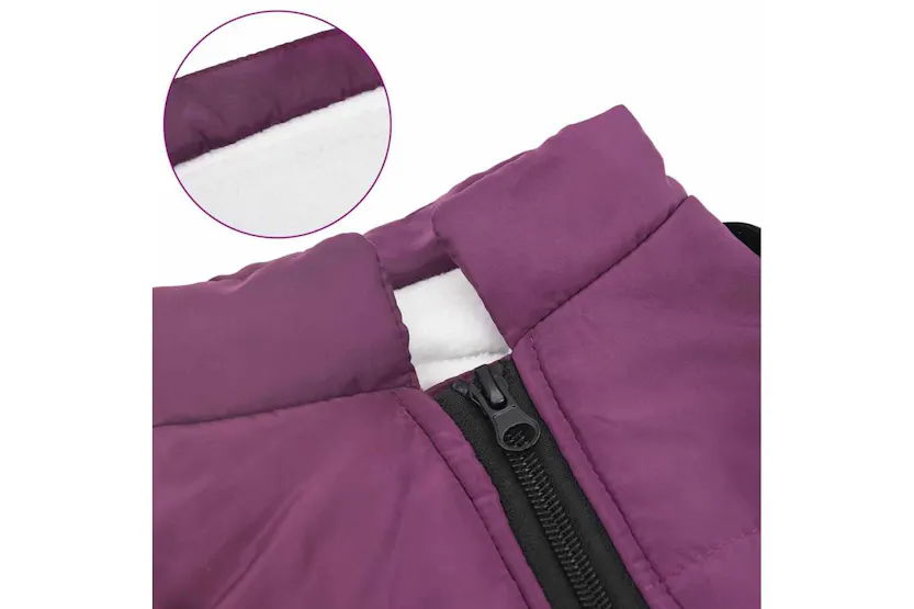 Vidaxl Dog Coat With Harness Purple L Fleece And Polyester Vidaxl Dog Coat With Harness Purple L Fleece And Polyester