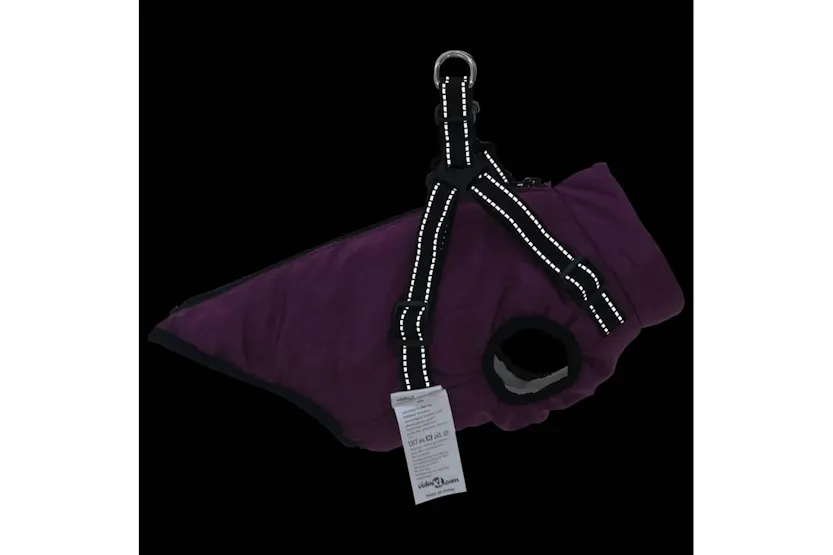 Vidaxl Dog Coat With Harness Purple L Fleece And Polyester Vidaxl Dog Coat With Harness Purple L Fleece And Polyester