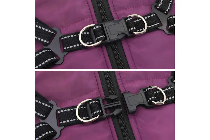Vidaxl Dog Coat With Harness Purple 2xl Fleece And Polyester Vidaxl Dog Coat With Harness Purple 2xl Fleece And Polyester