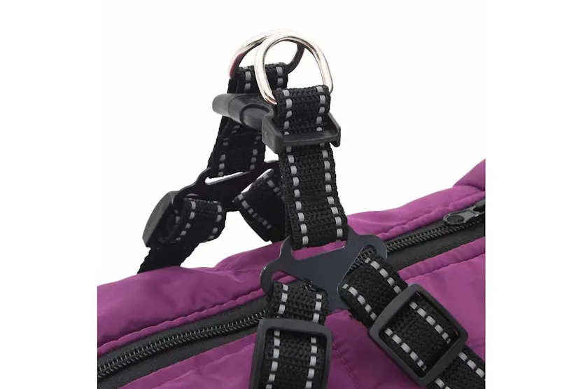 Vidaxl Dog Coat With Harness Purple 3xl Fleece And Polyester Vidaxl Dog Coat With Harness Purple 3xl Fleece And Polyester