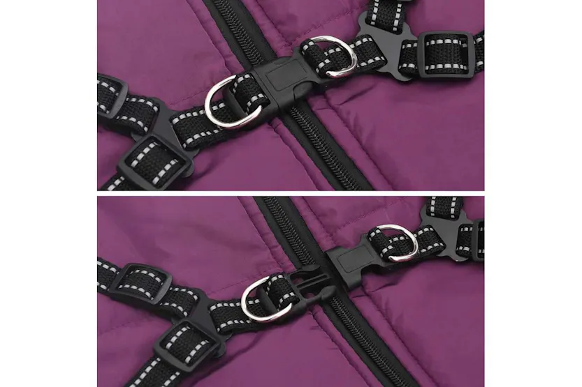 Vidaxl Dog Coat With Harness Purple 4xl Fleece And Polyester Vidaxl Dog Coat With Harness Purple 4xl Fleece And Polyester