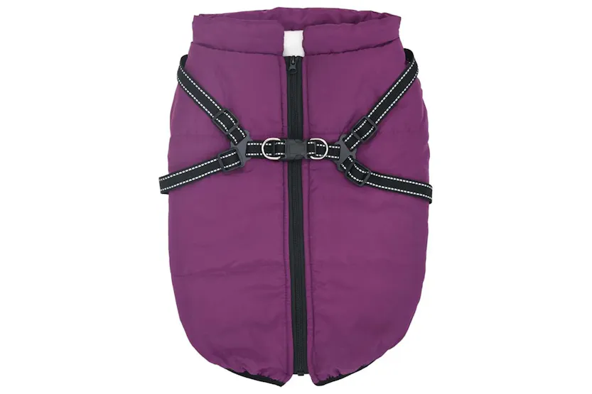 Vidaxl Dog Coat With Harness Purple 6xl Fleece And Polyester Vidaxl Dog Coat With Harness Purple 6xl Fleece And Polyester