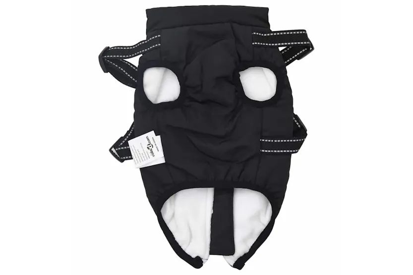 Vidaxl Dog Coat With Harness Black L Fleece And Polyester Vidaxl Dog Coat With Harness Black L Fleece And Polyester
