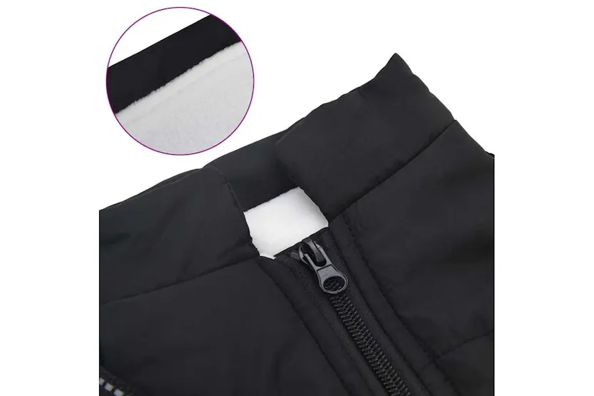 Vidaxl Dog Coat With Harness Black L Fleece And Polyester Vidaxl Dog Coat With Harness Black L Fleece And Polyester