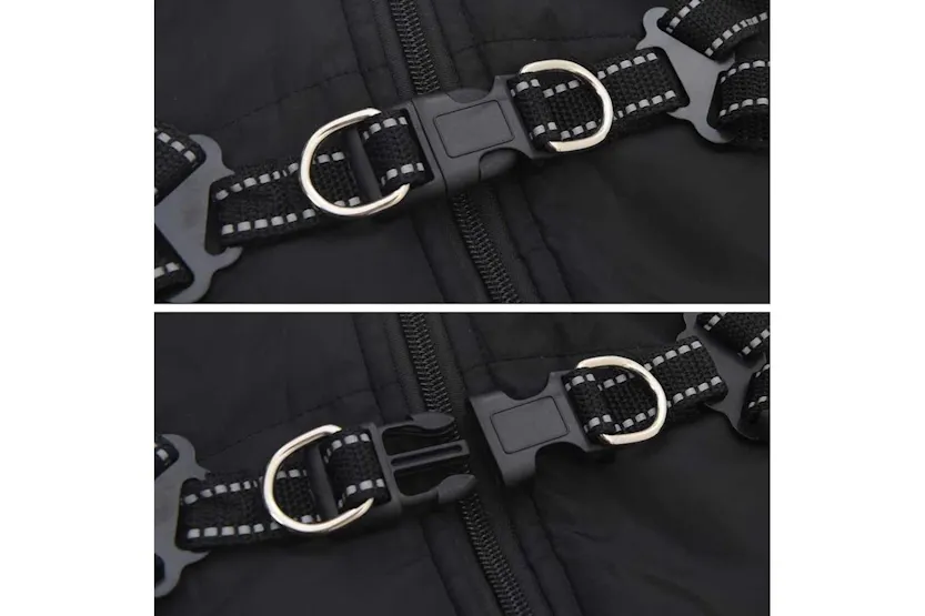 Vidaxl Dog Coat With Harness Black 2xl Fleece And Polyester Vidaxl Dog Coat With Harness Black 2xl Fleece And Polyester