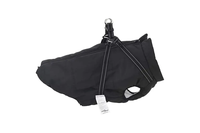 Vidaxl Dog Coat With Harness Black 4xl Fleece And Polyester Vidaxl Dog Coat With Harness Black 4xl Fleece And Polyester