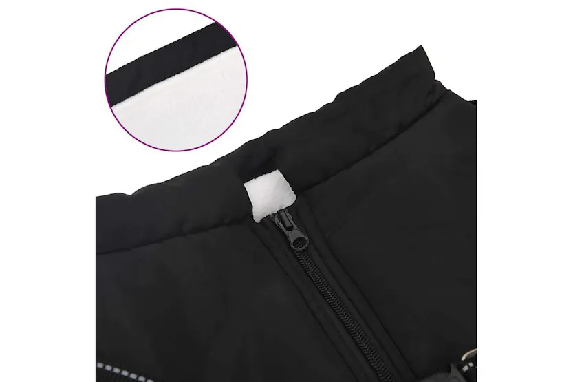 Vidaxl Dog Coat With Harness Black 5xl Fleece And Polyester Vidaxl Dog Coat With Harness Black 5xl Fleece And Polyester