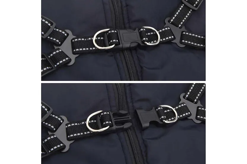 Vidaxl Dog Coat With Harness Navy Blue 4xl Fleece And Polyester Vidaxl Dog Coat With Harness Navy Blue 4xl Fleece And Polyester