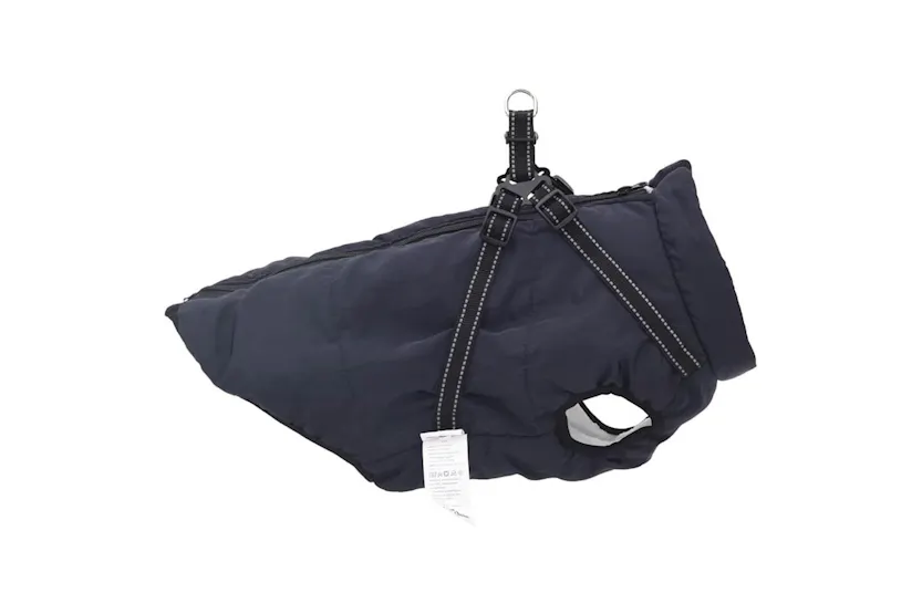 Vidaxl Dog Coat With Harness Navy Blue 6xl Fleece And Polyester Vidaxl Dog Coat With Harness Navy Blue 6xl Fleece And Polyester