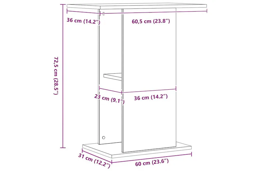 Vidaxl Aquarium Stand Artisan Oak 36x605x725 Cm Engineered Wood Vidaxl Aquarium Stand Artisan Oak 36x605x725 Cm Engineered Wood
