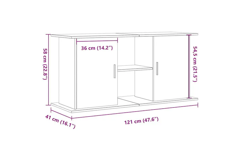 Vidaxl Aquarium Stand Old Wood 121x41x58 Cm Engineered Wood Vidaxl Aquarium Stand Old Wood 121x41x58 Cm Engineered Wood