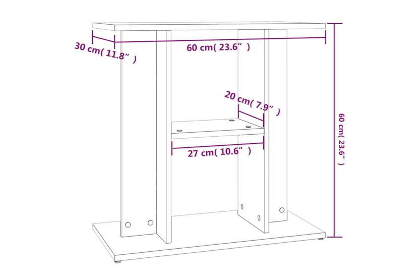 Vidaxl Aquarium Stand Smoked Oak 60x30x60 Cm Engineered Wood Vidaxl Aquarium Stand Smoked Oak 60x30x60 Cm Engineered Wood