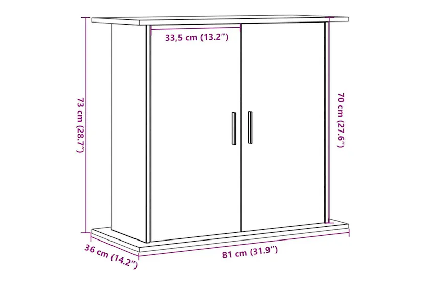 Vidaxl Aquarium Stand Old Wood 81x36x73 Cm Engineered Wood Vidaxl Aquarium Stand Old Wood 81x36x73 Cm Engineered Wood