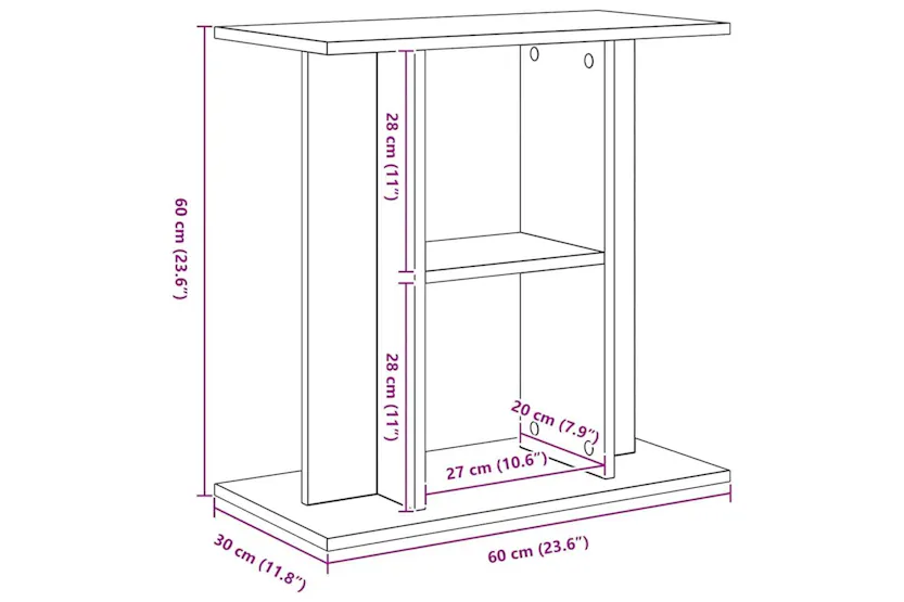 Vidaxl Aquarium Stand Black Oak 60x30x60 Cm Engineered Wood Vidaxl Aquarium Stand Black Oak 60x30x60 Cm Engineered Wood