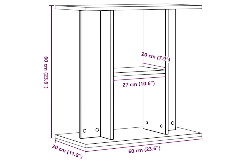 Vidaxl Aquarium Stand Old Wood 60x30x60 Cm Engineered Wood Vidaxl Aquarium Stand Old Wood 60x30x60 Cm Engineered Wood