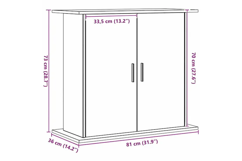 Vidaxl Aquarium Stand Artisan Oak 81x36x73 Cm Engineered Wood Vidaxl Aquarium Stand Artisan Oak 81x36x73 Cm Engineered Wood