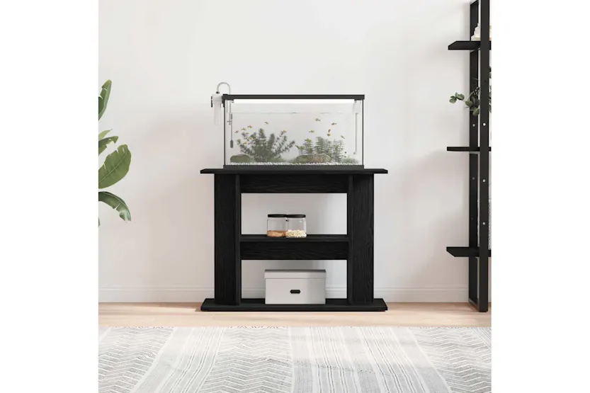 Vidaxl Aquarium Stand Black Oak 80x35x60 Cm Engineered Wood Vidaxl Aquarium Stand Black Oak 80x35x60 Cm Engineered Wood
