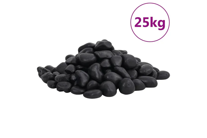 Vidaxl Polished Pebbles 25 Kg Black 2-5 Cm Vidaxl Polished Pebbles 25 Kg Black 2-5 Cm