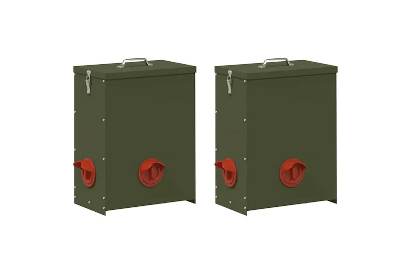 Vidaxl Chicken Feeder 2 Pcs Olive Green 325 X 205 X 43 Cm Vidaxl Chicken Feeder 2 Pcs Olive Green 325 X 205 X 43 Cm